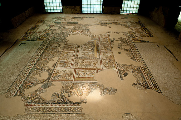 Mosaic floor in Roman house, Zeppori